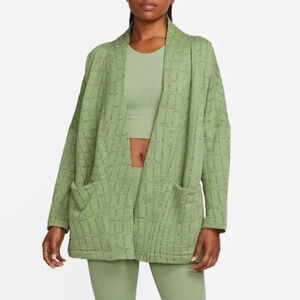 Nike Womens Yoga Therma Fit Jacquard Reversible Oversized Kimono Top  Large